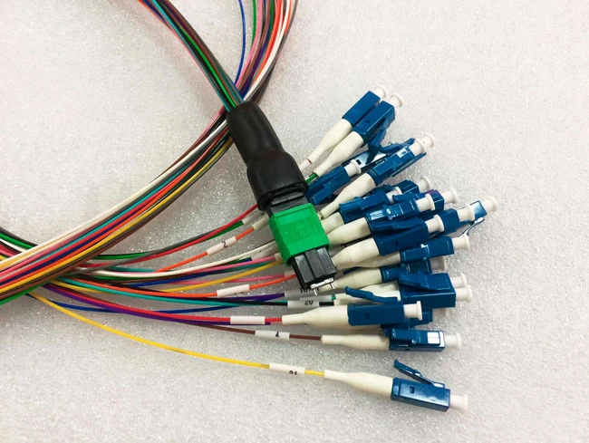 data center cabling 12 cores mpo mtp 12 lc fiber optic jumper 10 gigabit os2 yellow 3m lszh 1