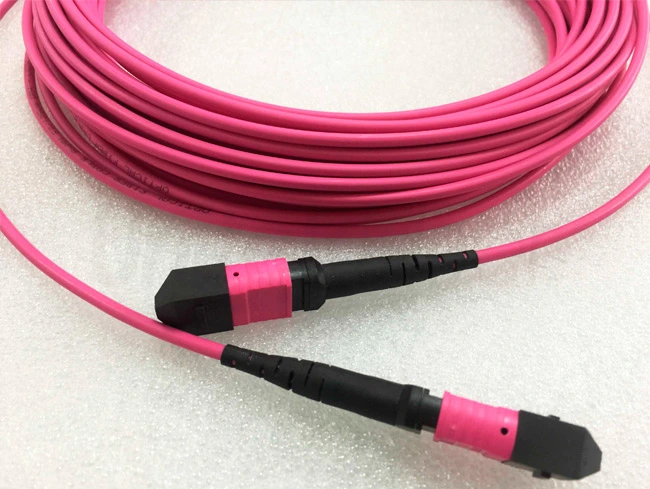 high density mpo mtp fiber cable mpo mpo trunk cable 12 cores om4 pink 10m lszh 3