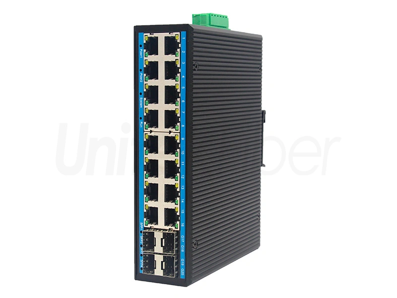 wall mount din rail gigabit 16 port rj45 4 port sfp unmanaged industrial ethernet switch 4
