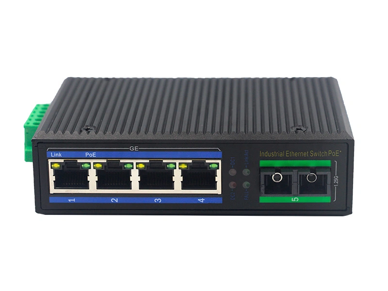WIFI 1 Gigabit Optical Port + 4 RJ45 Ports Gigabit PoE Unmanaged Industrial PoE Ethernet Switch