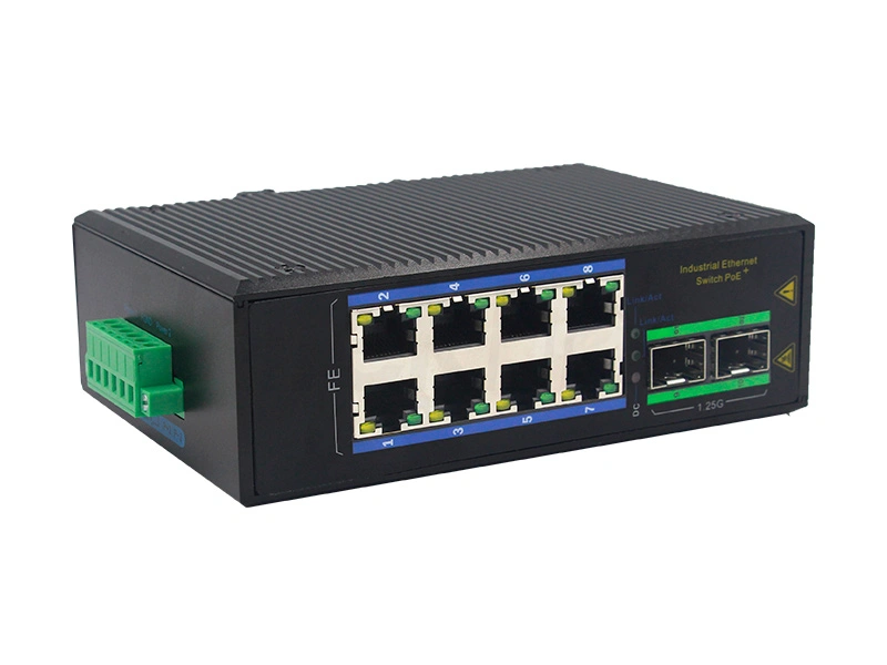 Unmanaged 100M 8 Electrical Ports 0/100/1000M 2 SFP Ports Industrial Ethernet PoE Switch Manufactures