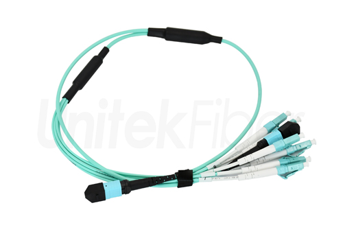 MTP MPO Fiber Cable| Distribution MPO/MTP-LC Fiber Optic Patch Cord 12F OM3 PVC