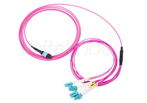 breakout mpomtp lc fiber optic patch cord 8c mm om4 pvc