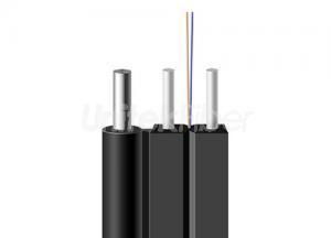 Outdoor FTTH Drop Fiber Optic Cable GJXFH Single Mode 9/125um G657 Fibers 1 2 4 cores Flame retardant LSZH Black