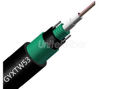 Direct Buried Fiber Cable|GYXTW53 Fiber Optic Cable 12 core Armored Central Loose Tube Double Jacket PE