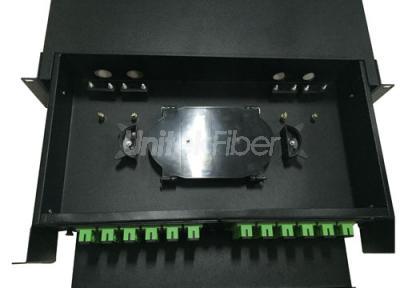 Outdoor 2U Sliding Drawer Fiber Optic Termination Box 48 96 Ports