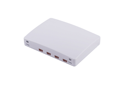 Indoor Wall Mounted Mini Fiber Optic FTTH Terminal Box 4 Ports White