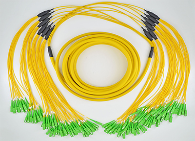 FTTH Cable LC SC APC Fiber Optical Trunk Cable 72 Cores Single Mode Yellow OFNP