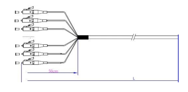 LC Pigtail Fanout Drawing