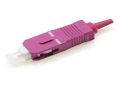 SC Fiber Optical Connector APC UPC Single Mode 0.9mm Aqua Purple