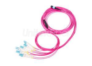 mtp   lc fiber optic fanout 12 cores om4 erica violet ofnp 1