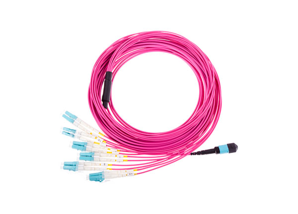 mtp   lc fiber optic fanout 12 cores om4 erica violet ofnp 2