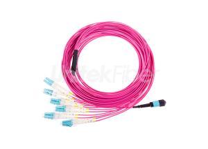 mtp   lc fiber optic fanout 12 cores om4 erica violet ofnp 2