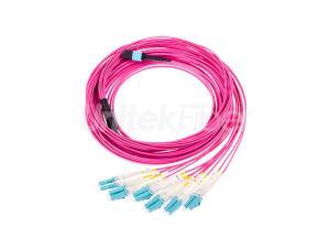 mtp   lc fiber optic fanout 12 cores om4 erica violet ofnp 3