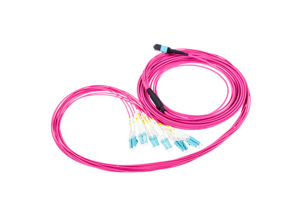 mtp   lc fiber optic fanout 12 cores om4 erica violet ofnp 4