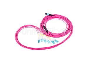 mtp   lc fiber optic fanout 12 cores om4 erica violet ofnp 4