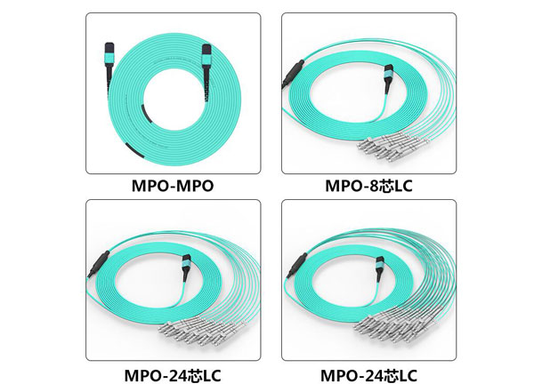 Supply MTP/MPO Fiber Jumper|12 Fibers MPO to LC OM4 Bundle Fiber Patch Cable 100Gb(QSFP)