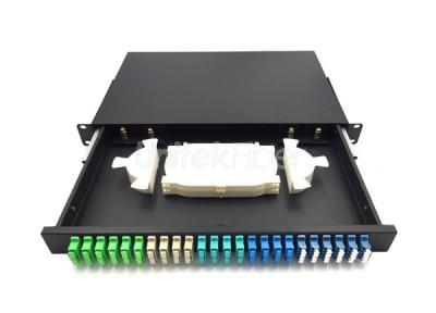Indoor 1U 19-inch Sliding Fiber Optical Patch Panel 24 Ports for FTTx Sulotion