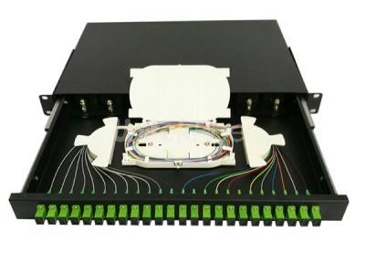 19-inch Telecomm FTTH Sliding Fiber Optical Panel Box 24 fibers LC SC FC ST Connectors