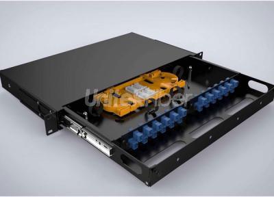 1U Rack Mounted Fiber Optical Sliding Drawer/Box with ST Adatper/Pigtails