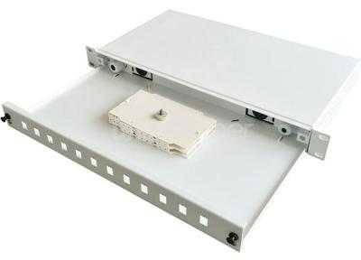 Rack Mount 1U Splice Box Fiber Optical Patch Panel SC 12 Cores Shelf White Color