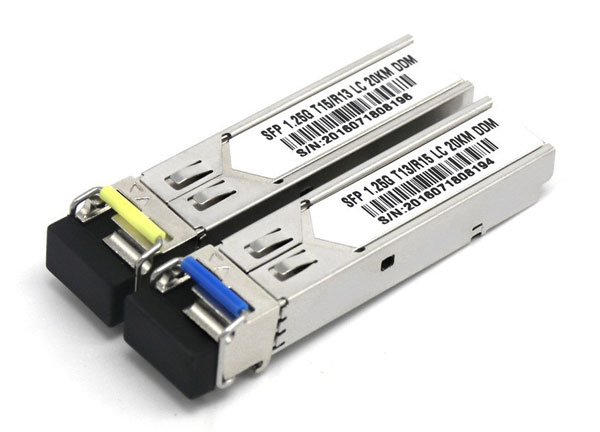 WDM 1.25G SFP Optical Transceiver Wave Length T1550nm R1310nm Transmission Distance 20KM