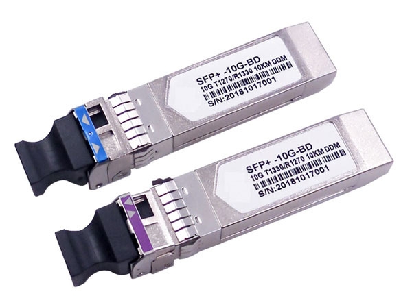 10G SFP+ BIDI Optical Transceiver LC Simplex TX1270nm RX1330nm 10km