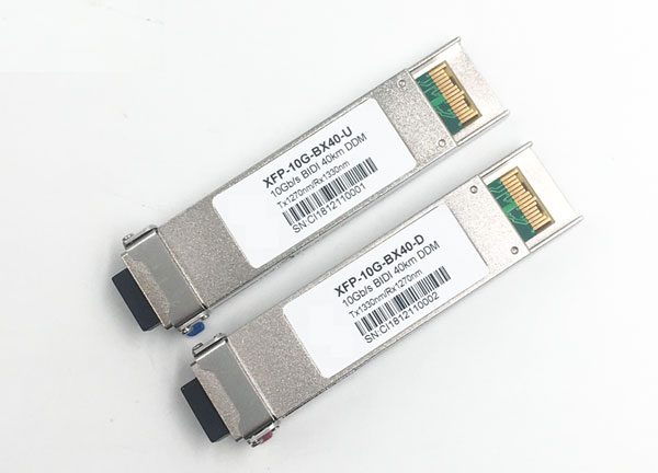 10 Gigabit XFP BIDI Optical Transceiver T1270nm R1330nm 40KM