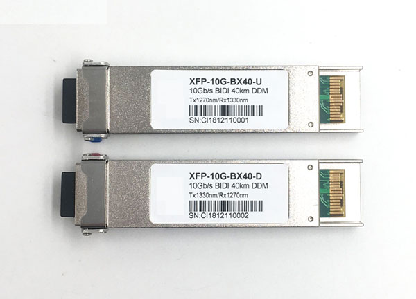 10 Gigabit XFP BIDI Optical Transceiver T1270nm R1330nm 40KM