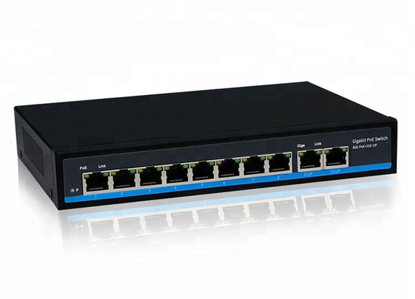 High Quality 8 Ports Gigabit CCTV Network Ethernet PoE Switch 48V 10M100M 1000M