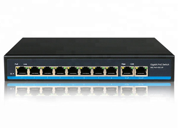 High Quality 8 Ports Gigabit CCTV Network Ethernet PoE Switch 48V 10M100M 1000M