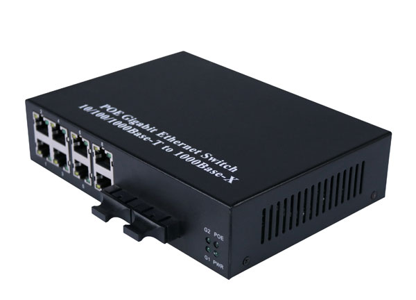 High Quality Gigabit Ethernet Network 8 Port PoE Fiber Switch With 1000M 2 Fiber Ports