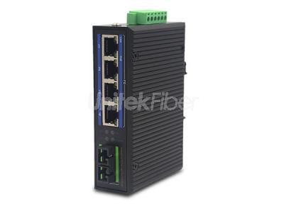 High Speed RJ45 4 Ports 1 Fiber Ports Industrial POE Switch IP40 Protection Industrial Networking Media Converter