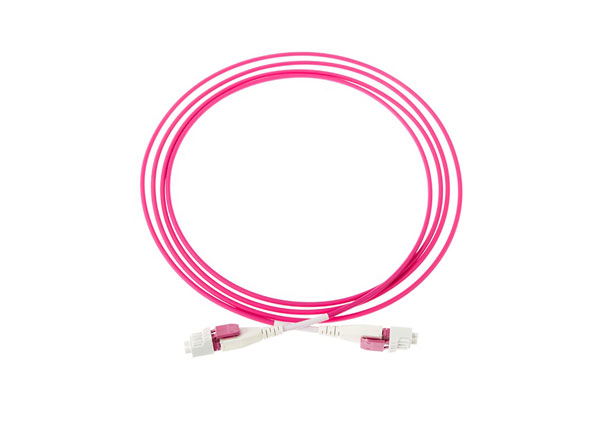 Uni-boot Fiber Patch Cables LC-LC Dual-core Patchcord Duplex OM4 Multimode Pink 2mm