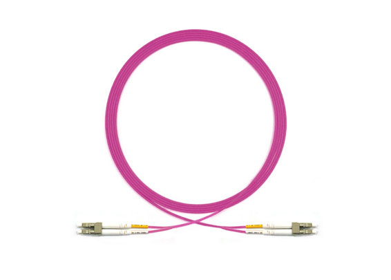 High Density Fiber Optic Patch Cord LC/UPC-LC/UPC Jumper Cables Duplex OM4 50/125 100Gb OFNP