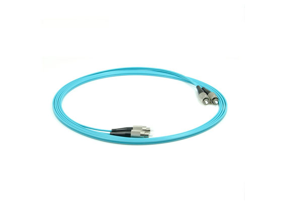Indoor Patchcord FC/PC-FC/PC Fiber Optic Jumper Cables OM3 50/125um Aqua 2.0mm Jacket