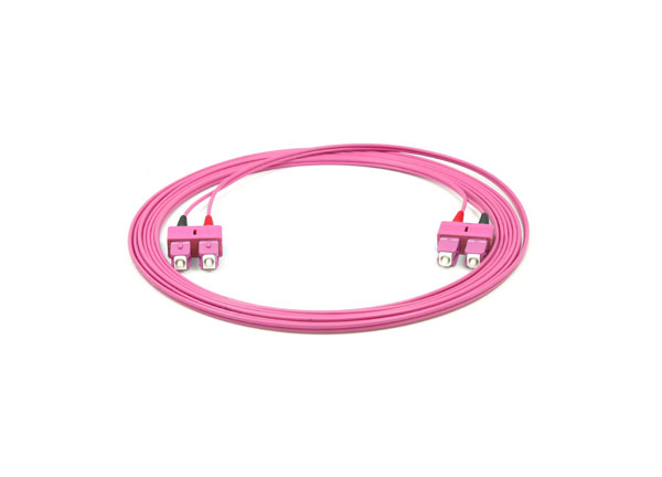SC to SC Duplex Fiber Optic Patch Cord 50/125um OM4 for 40 Gigabit Transmission Bandwidth