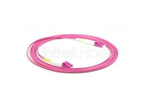 Patchcord LC/UPC to LC/UPC Fiber Optic Jumper Cable 50/125um 2.0mm 40G OM4 Pink