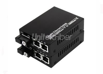 101001000M Optical Fiber Media Converter with 2RJ45 Ports to Fiber Ethernet Switch