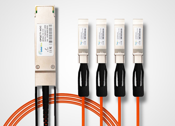  Active Optical Cable （AOC) 40G QSFP to 4x10G SFP+ AOC Breakout 10m