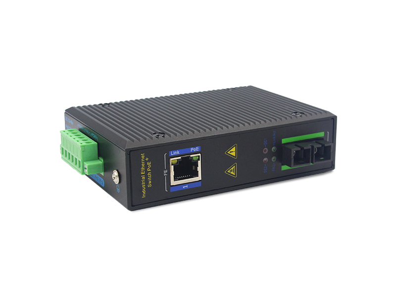 1 Fiber Port 1 Electric Port 100M Industrial-grade POE Industrial Ethernet Switch
