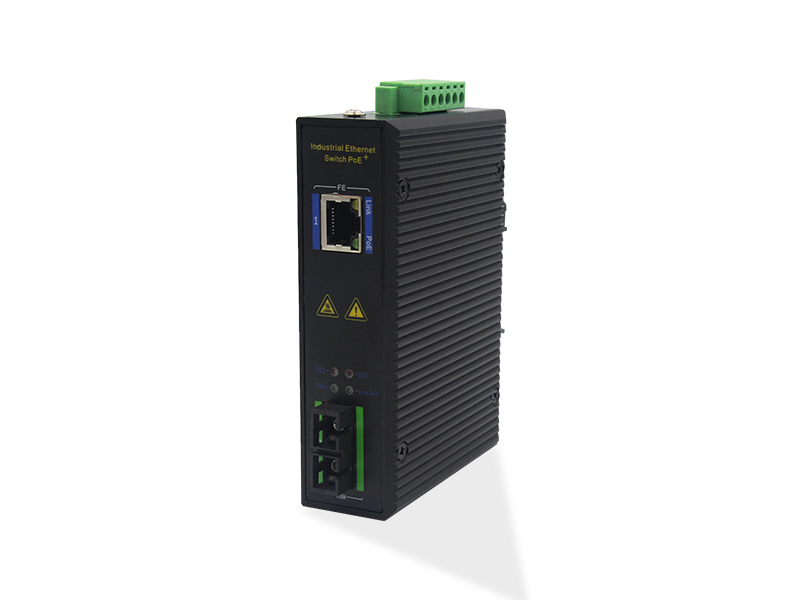 1 Fiber Port 1 Electric Port 100M Industrial-grade POE Industrial Ethernet Switch