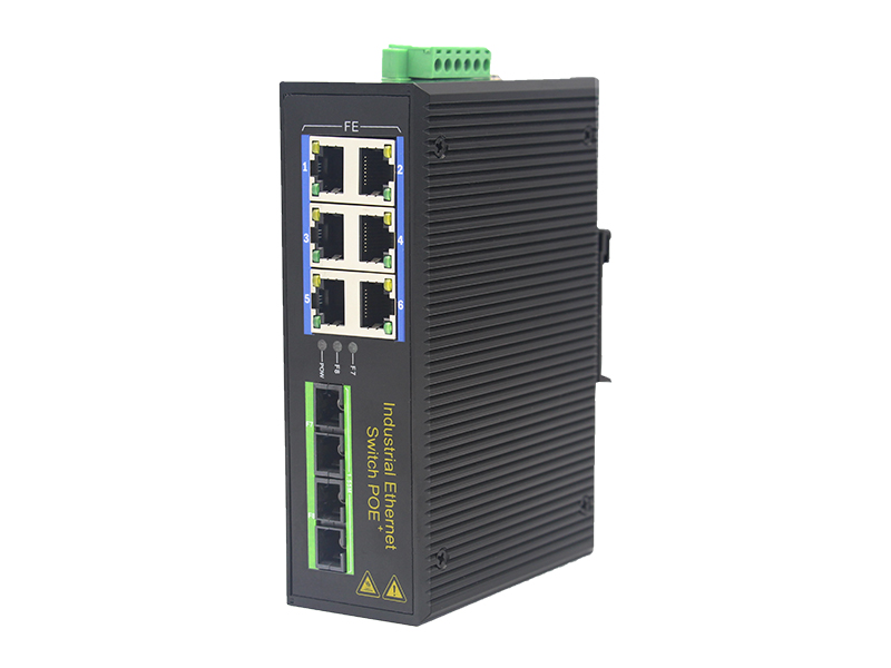 Manufacturer Unmanaged Industrial-grade Ethernet PoE Switch with 2 Optical Ports and 6 Electrical Ports