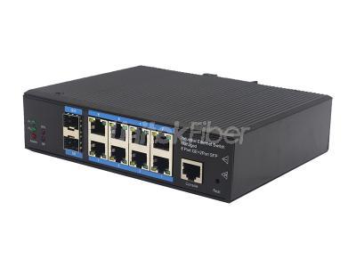 Data Center Managed 8 Electrical Ports Full Gigabit Industrial Ethernet Switch with 2 SFP Ports