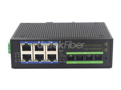 100m 2 Optical Ports and 6 RJ45 Ports Managed Industrial Ethernet Switch China Wholesale