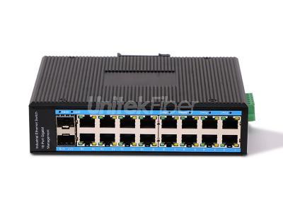 Full Gigabit 16 electrical ports and 2 Optical Ports Industrial Ethernet Switch Vendors
