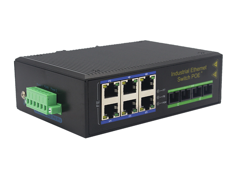 Manufacturer Unmanaged Industrial-grade Ethernet PoE Switch with 2 Optical Ports and 6 Electrical Ports