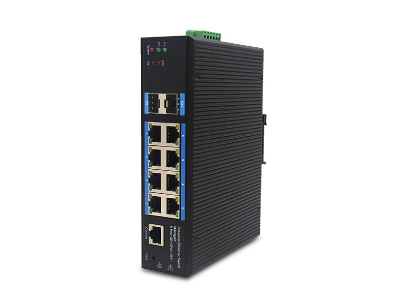 Data Center Managed 8 Electrical Ports Full Gigabit Industrial Ethernet Switch with 2 SFP Ports