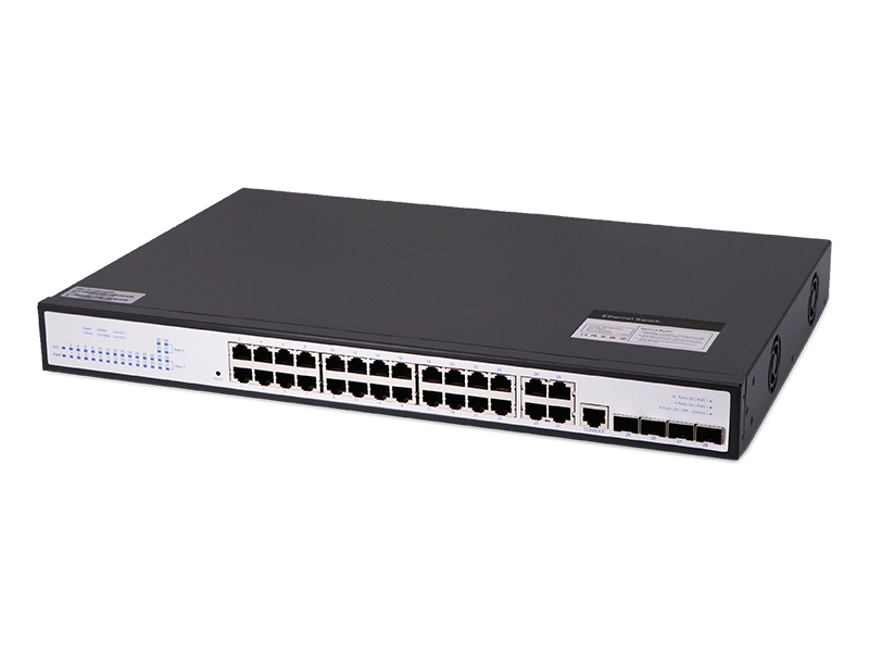 Industrial POE Switch 24-port 10M 100M 1000M 4-ports SFP and 8 Combo Ports Steel Alloy