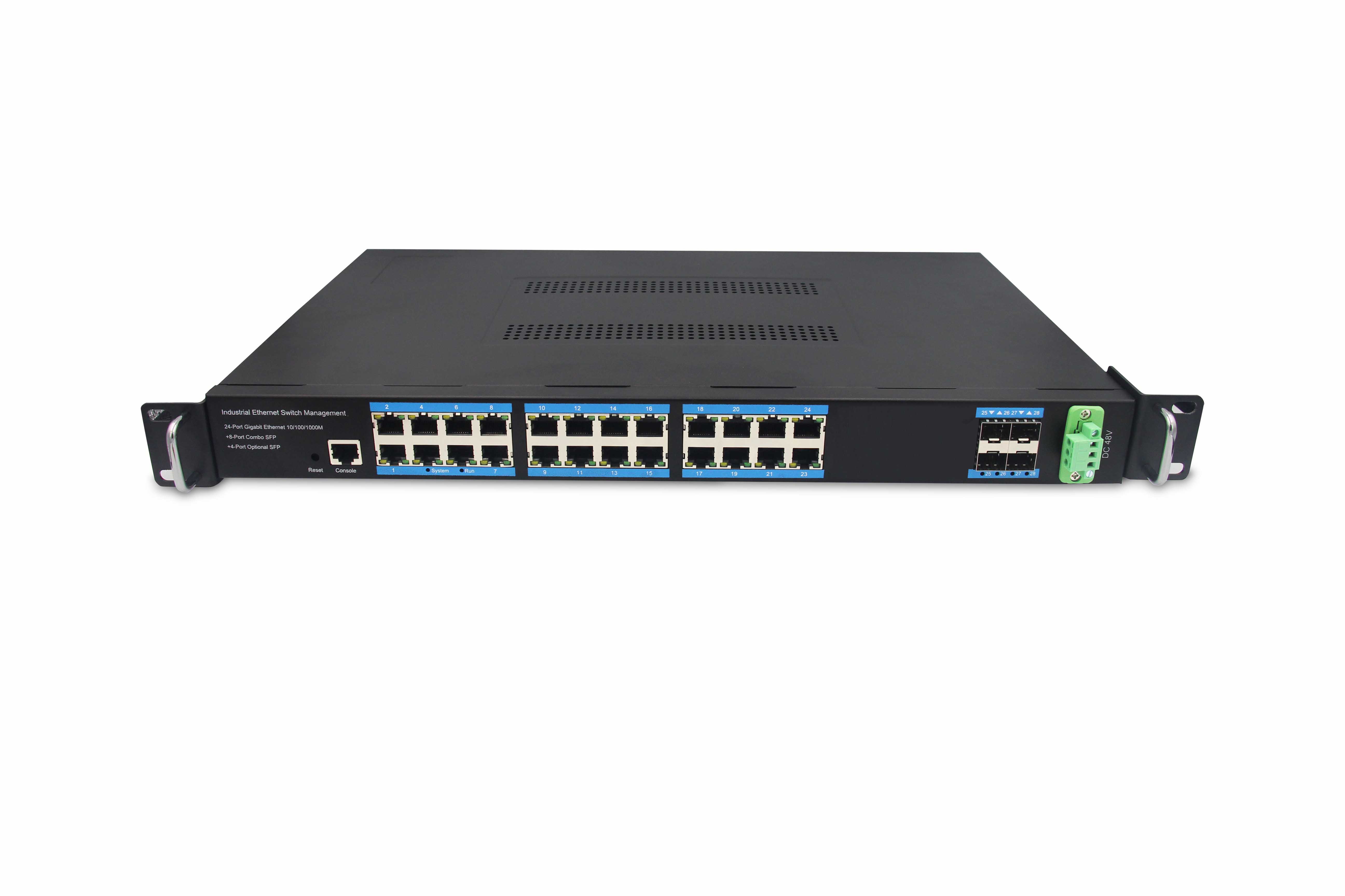 Hot Sale Full Gigabit Industrial Ethernet Switch 24-Port 10M 100M 1000Mbps 4 SFP Ports SFP 4 Combo Ports